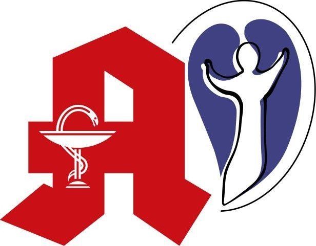 Ein Logo für eine Apotheke mit einer Schlange und einem Herz