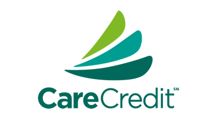 CareCredit logo with stylized green swooshes above the brand name in teal.
