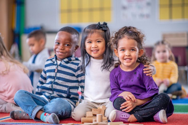 Kids Playing Blocks — York, PA — Sunshine Christian Daycare / Learning Center