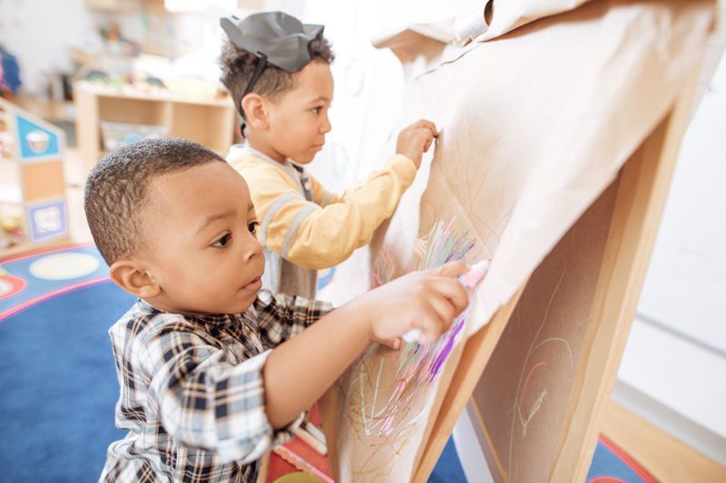 Kids Painting — York, PA — Sunshine Christian Daycare / Learning Center Kids Painting — York, PA — Sunshine Christian Daycare / Learning Center