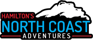 North Coast Adventures logo with brown bears, green text, and phone number 608-577-6653