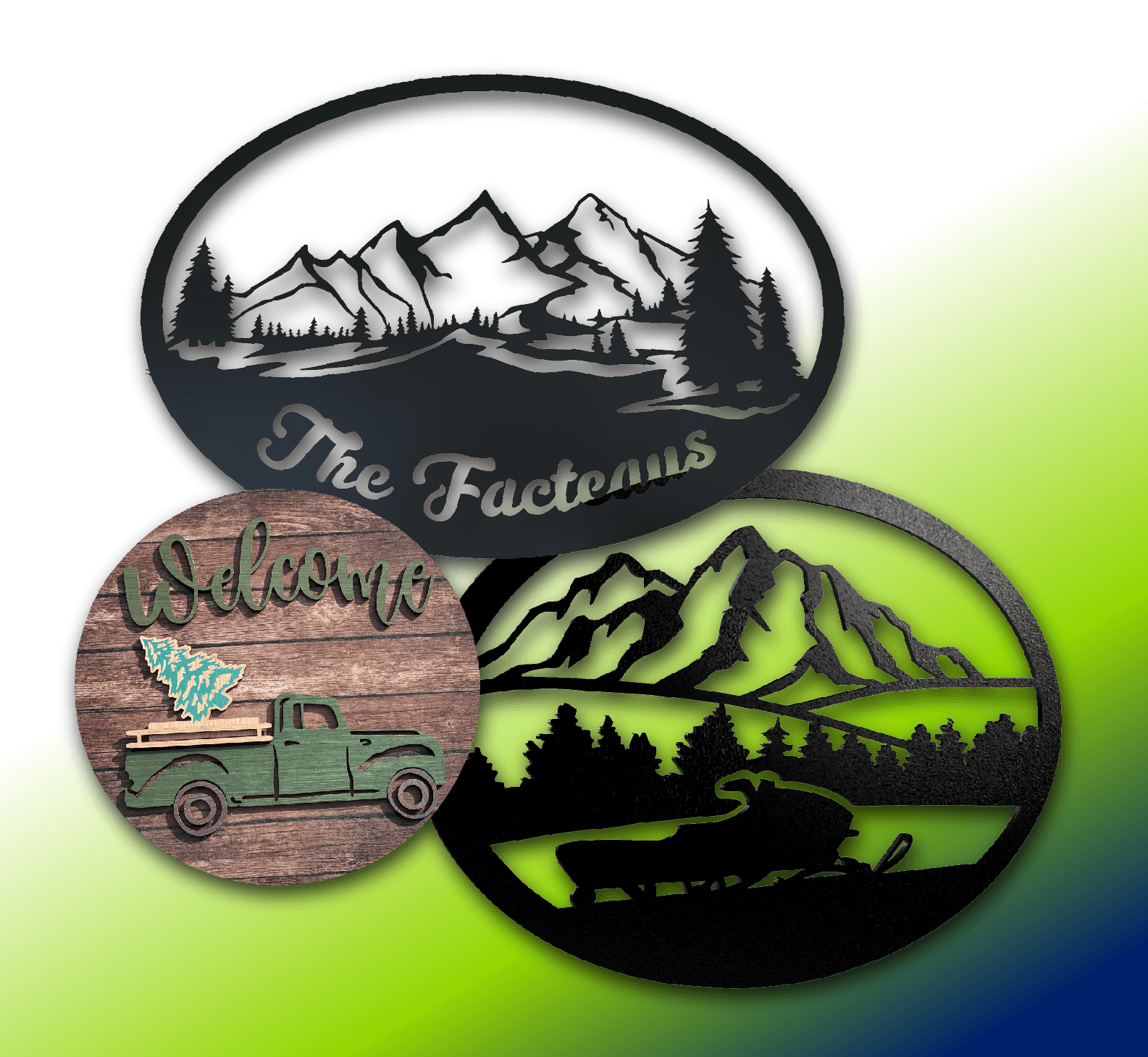 Custom recycled Steel and Wood Signs 