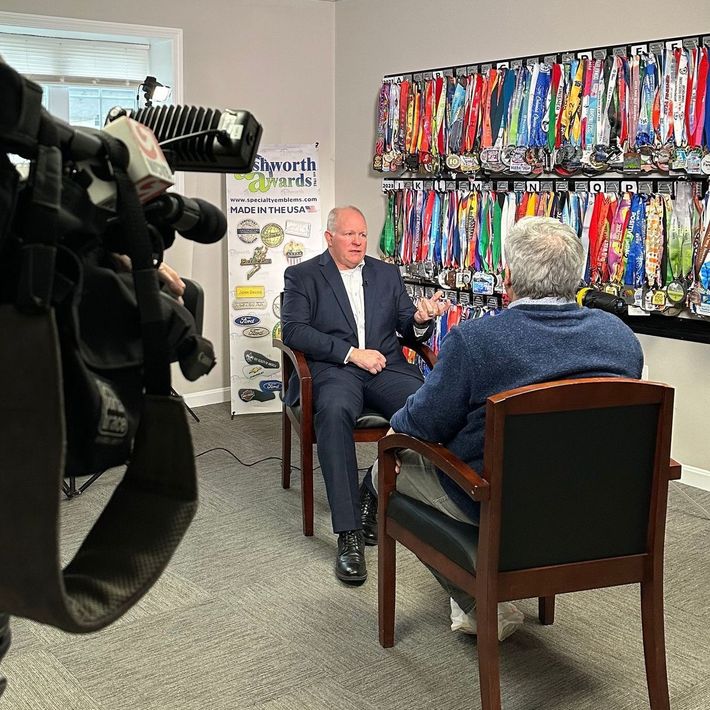 Owner, Dan Ashworth being interviewed