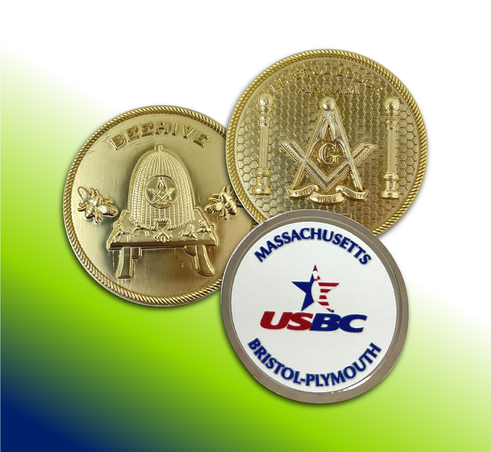 Coins are available in 1 1/2