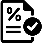 A sheet of paper with percentages and a check mark free icon