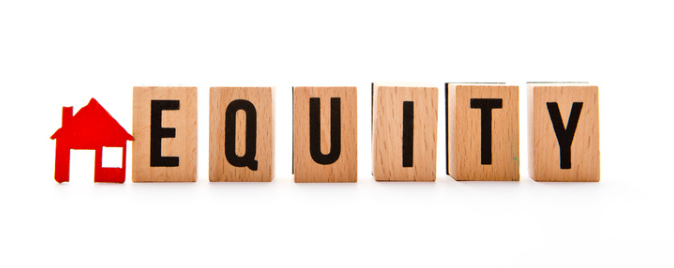 The word equity is made out of wooden blocks