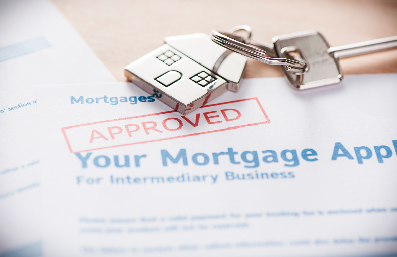 A mortgage application with a padlock and keys on it