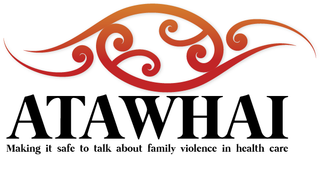 Logo for Atawhai with an orange and red Maori design above the word