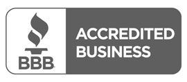 A black and white logo for an accredited business. A black and white logo for an accredited business.