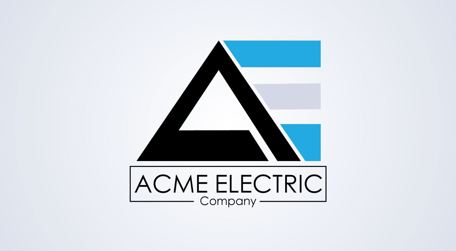 A black and blue logo for acme electric company A black and blue logo for acme electric company
