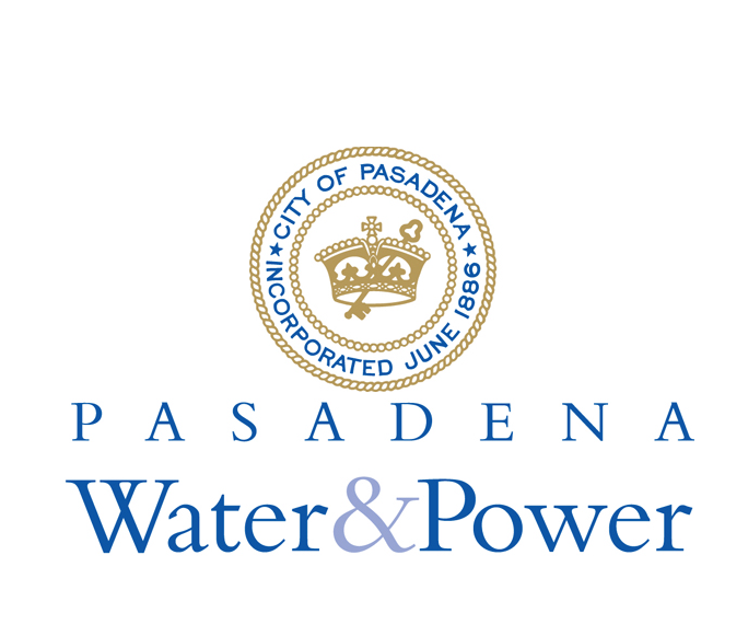 A logo for the city of pasadena water and power