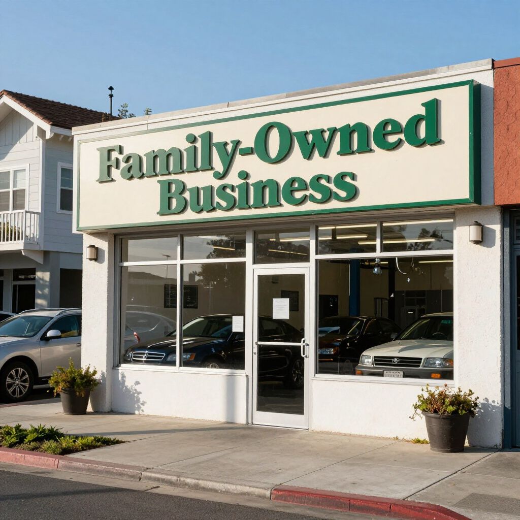 Exterior of a car dealership,