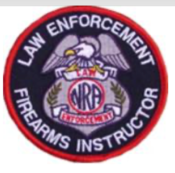 NRA law enforcement firearms instructor patch with eagle and red border
