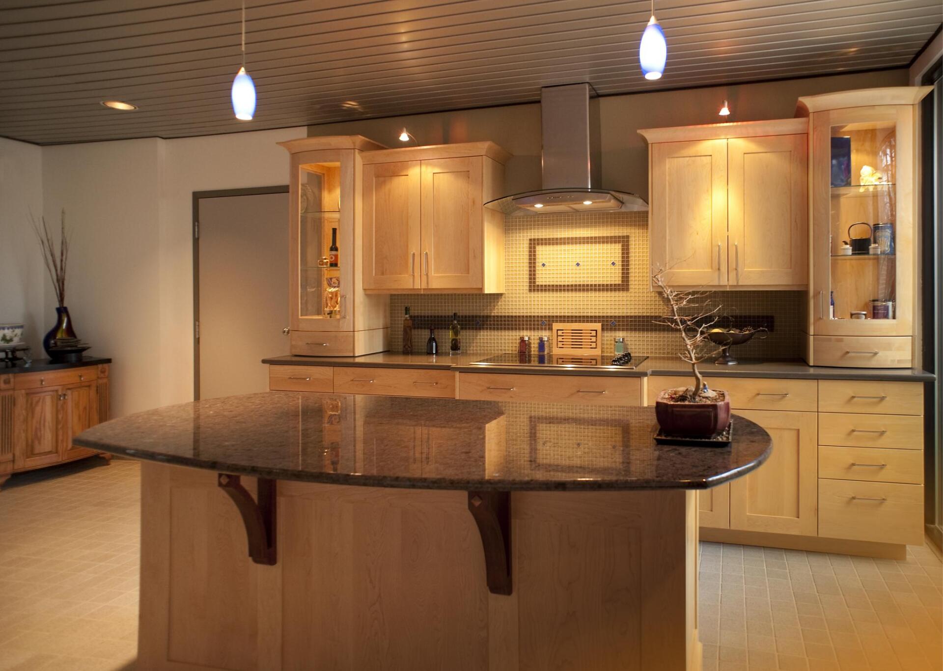 newly installed tabletop in the kitchen