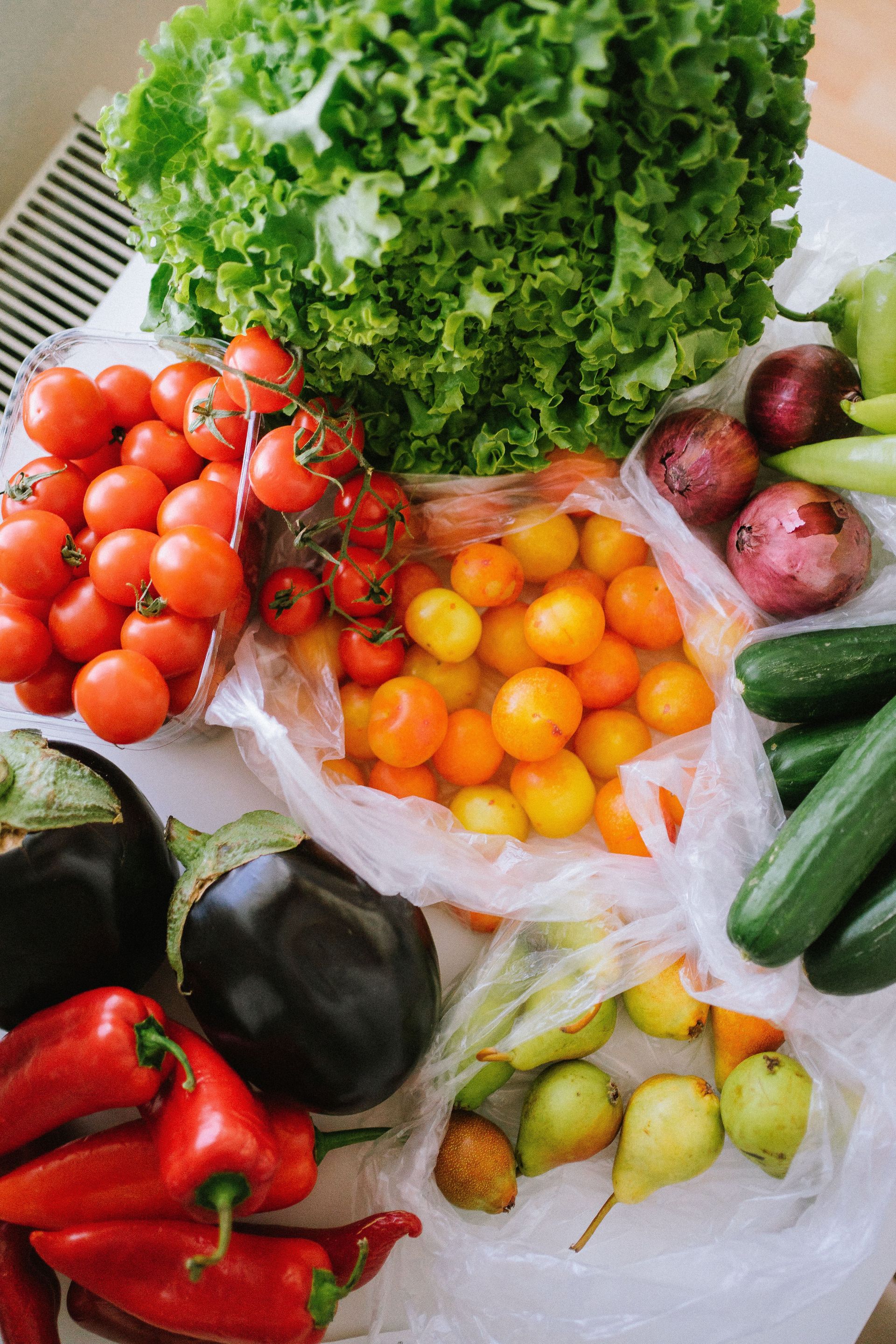 Colorful fresh vegetables at a market