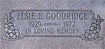 A gravestone for elsie e goodridge who died in 1972