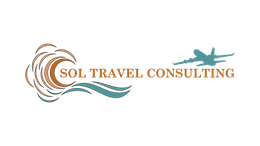 Sol Travel Consulting logo with teal wave and orange sunburst icon