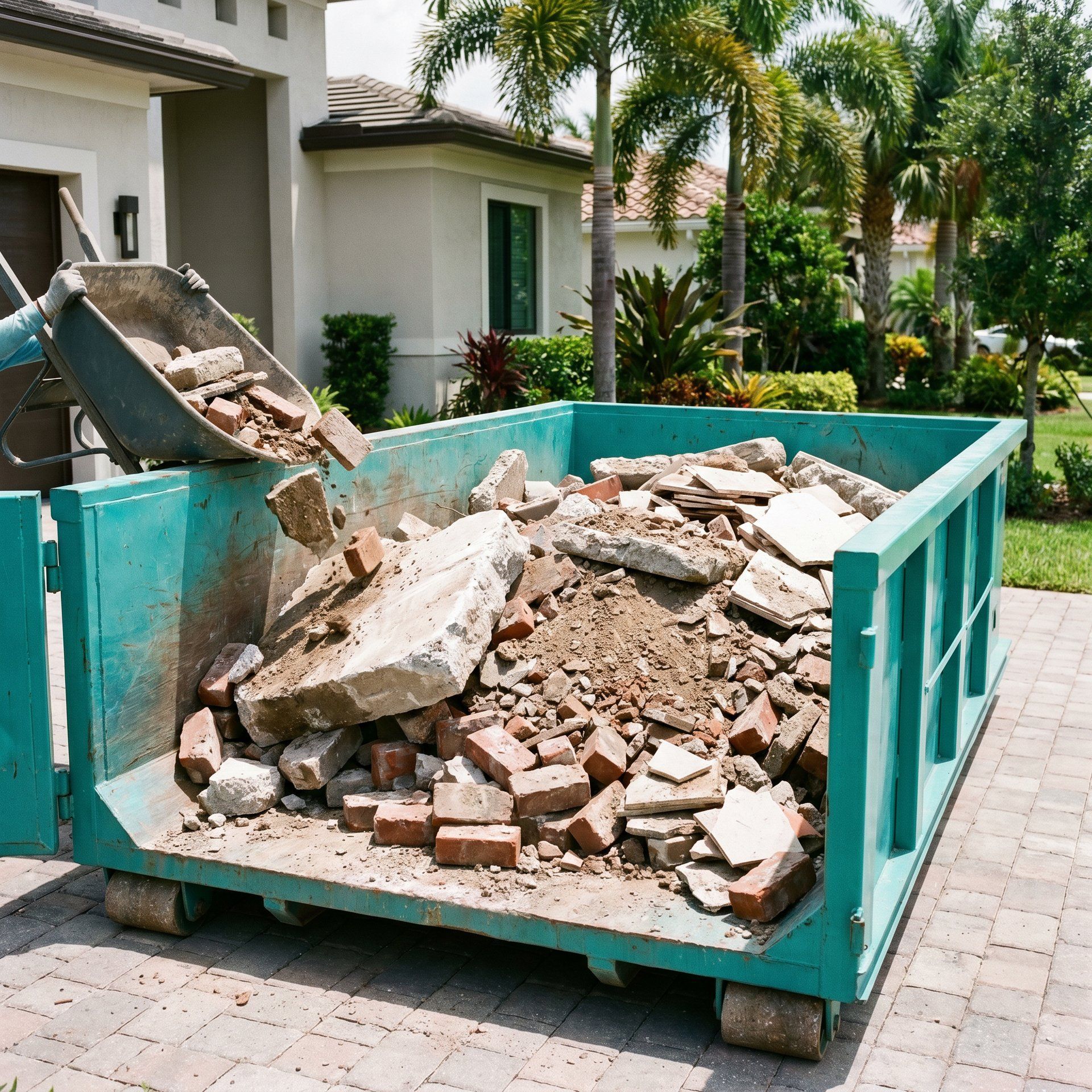 10 yard dumpster heavy debris concrete dirt Cutler Bay FL