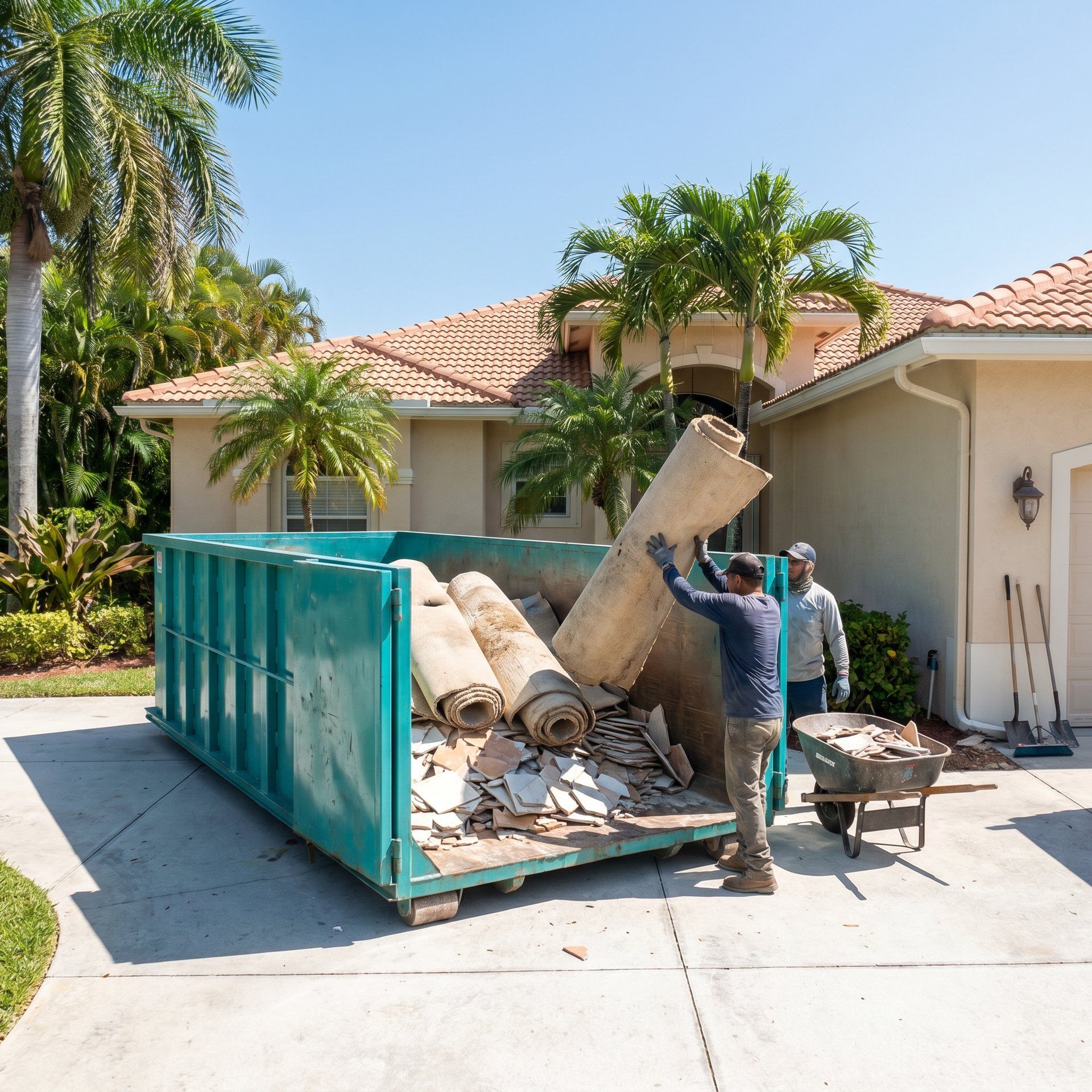 15 yard dumpster flooring carpet removal Cutler Bay FL