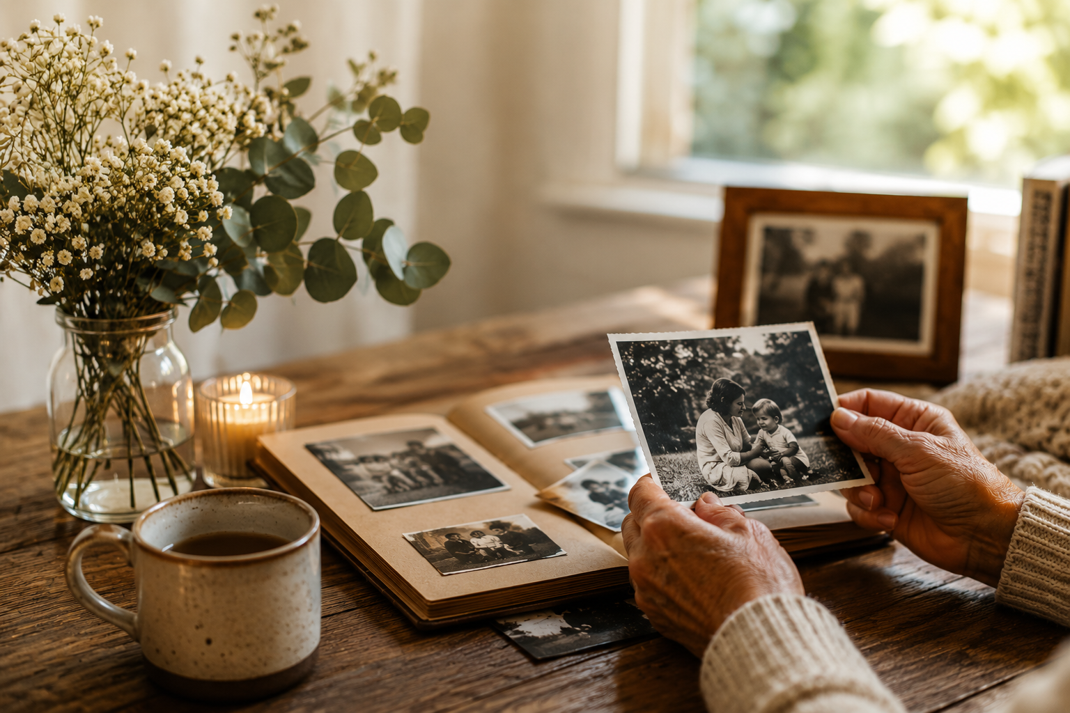 Hands Holding a Black-and-white Photo — Vivienne Celebrant - Gold Coast Wedding Celebrant in Mudgeeraba, QLD