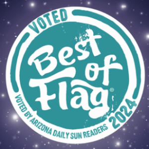 Teal circular badge reading “Best of Tucson,” with “Voted by Arizona Daily Sun readers” and “Voted 2024” text
