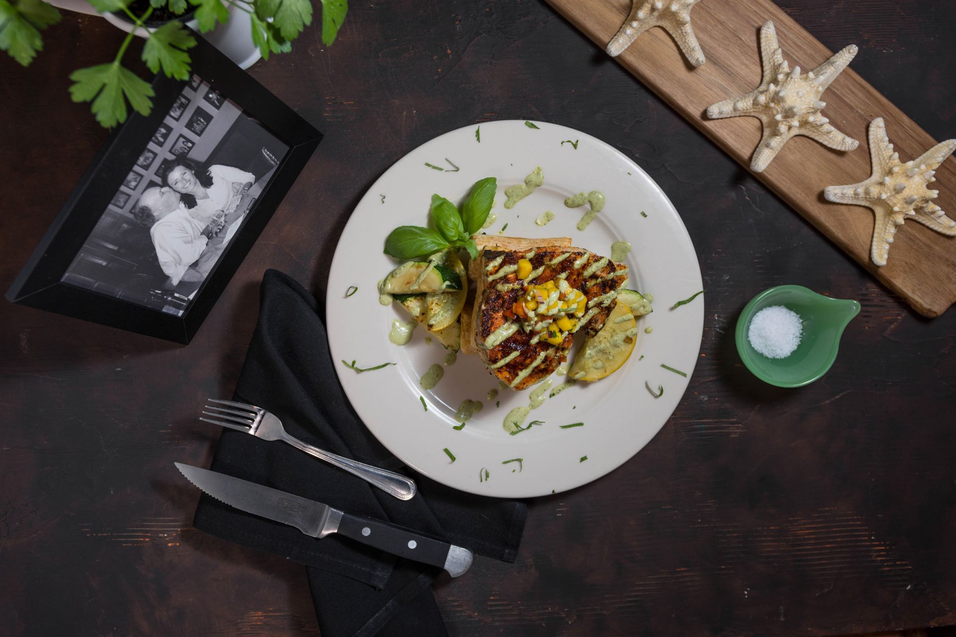 Blackened Swordfish with Salsa