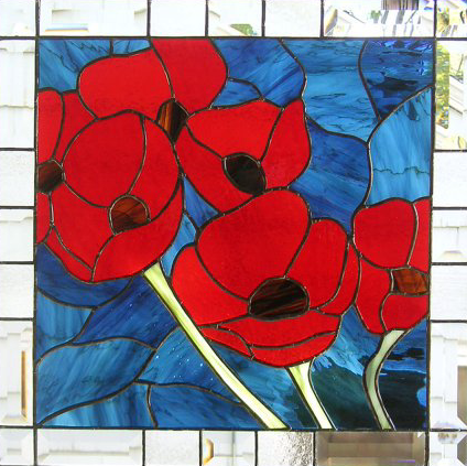glas in lood   cursus workshop klaprozen