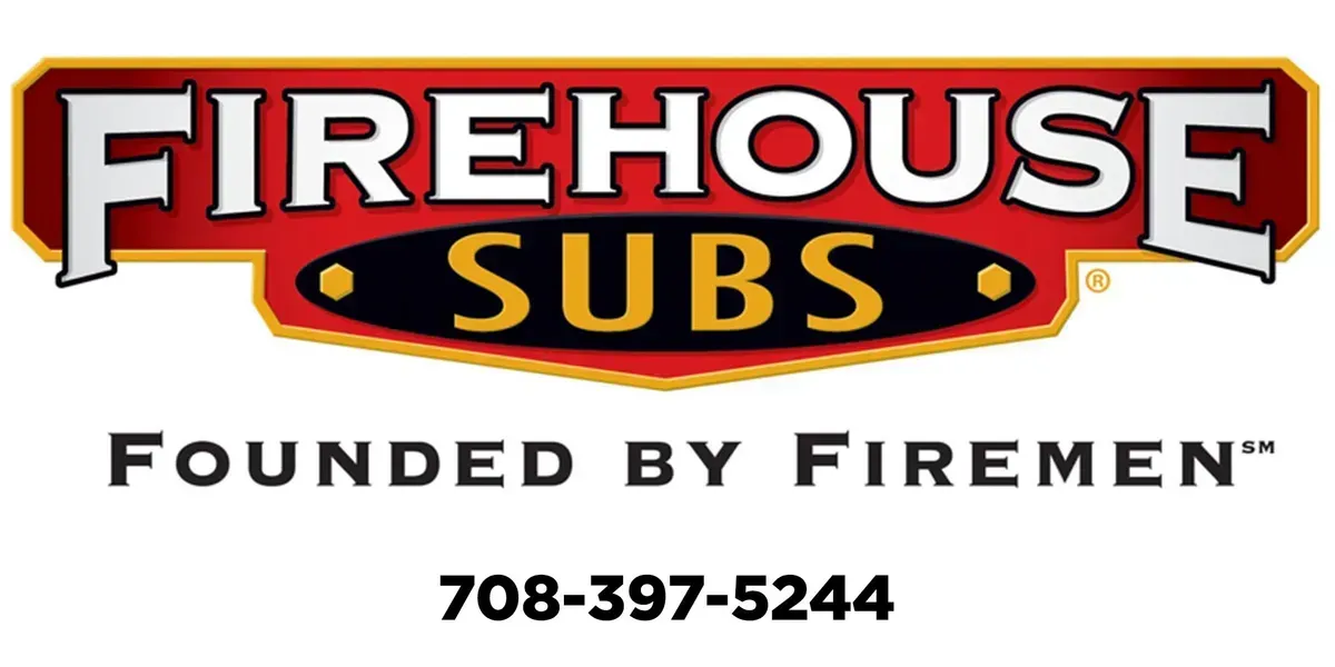 Firehouse Subs logo with red and gold trim,