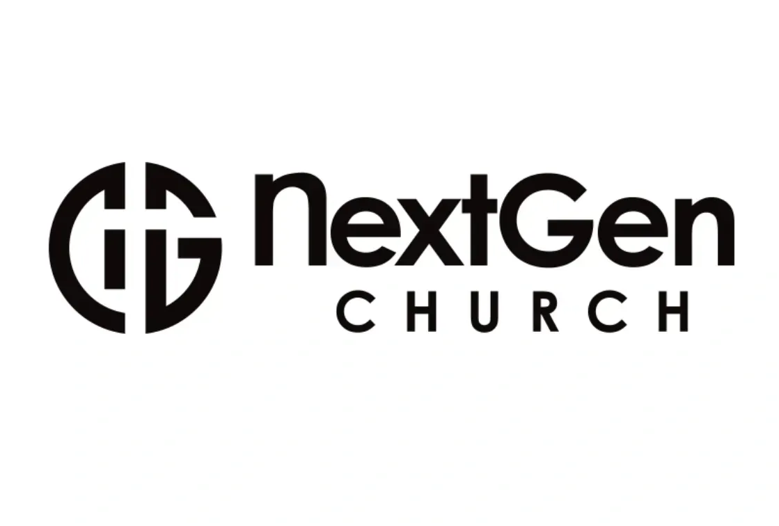 Logo for NextGen Church: cross within a circle, text