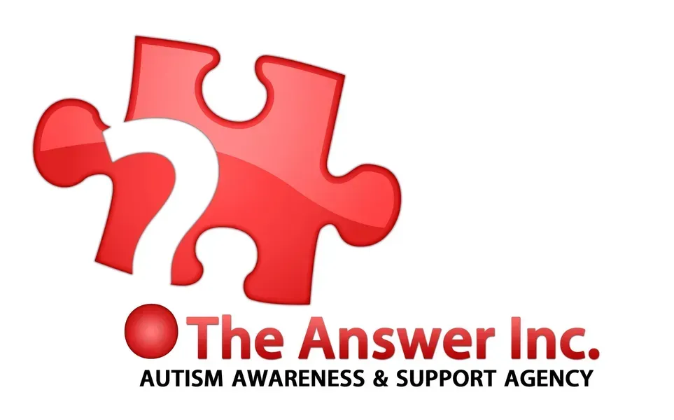 Red puzzle piece with a white question mark, logo for