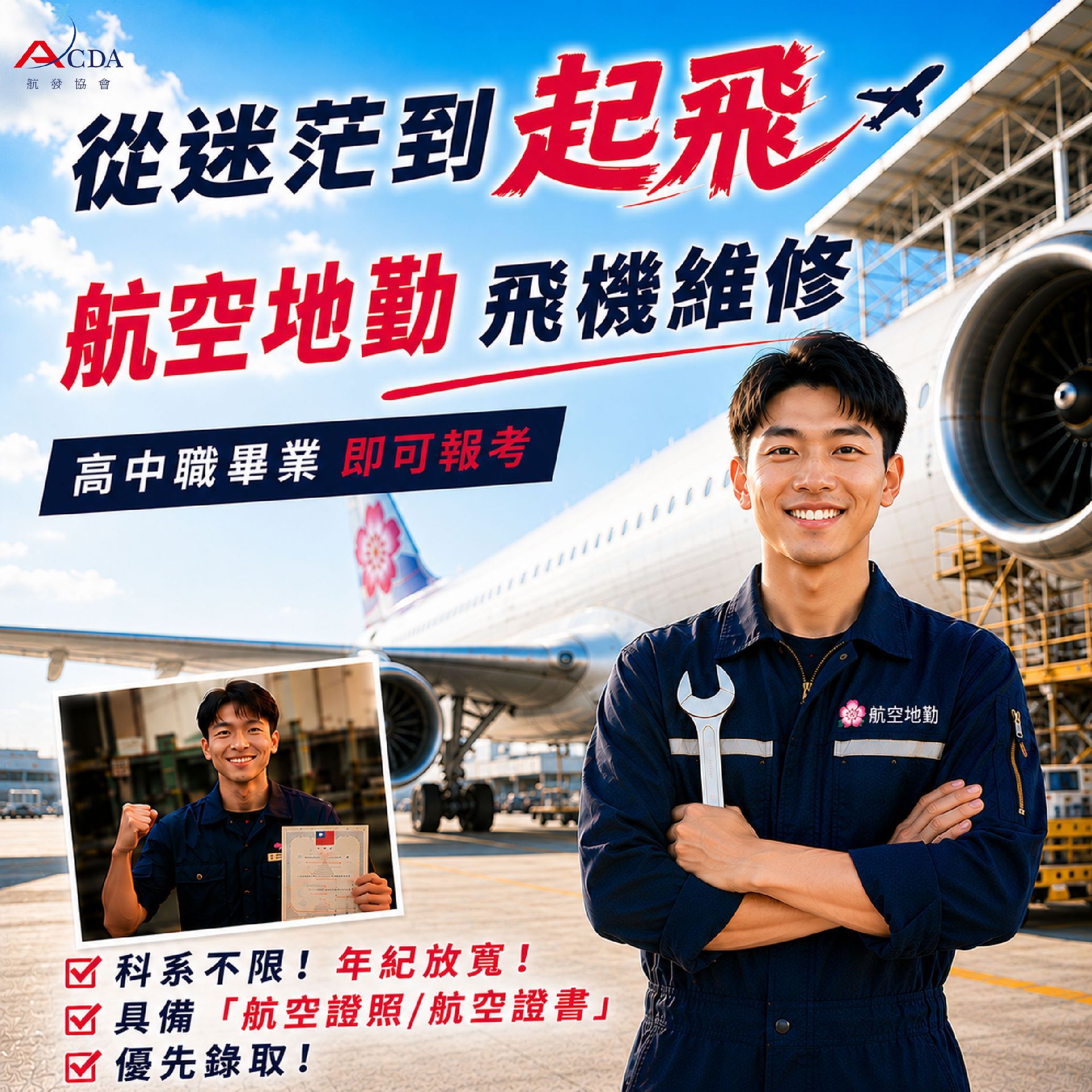 飛機修護、飛機維修、丙級飛機修護證照、乙級飛機修護證照、職訓課程、免費課程、免費培訓、退輔會職訓