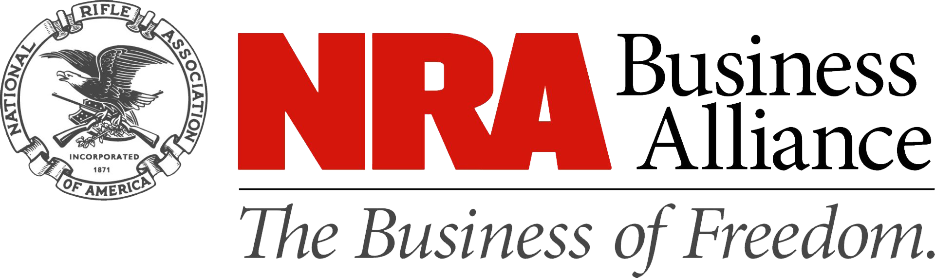 Proud Member The logo for nra business alliance the business of freedom