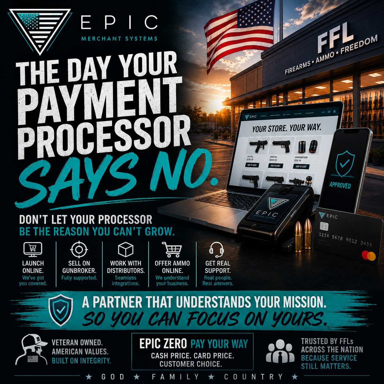 FFL payment processing solutions for online sales, GunBroker support, and business growth from EPIC