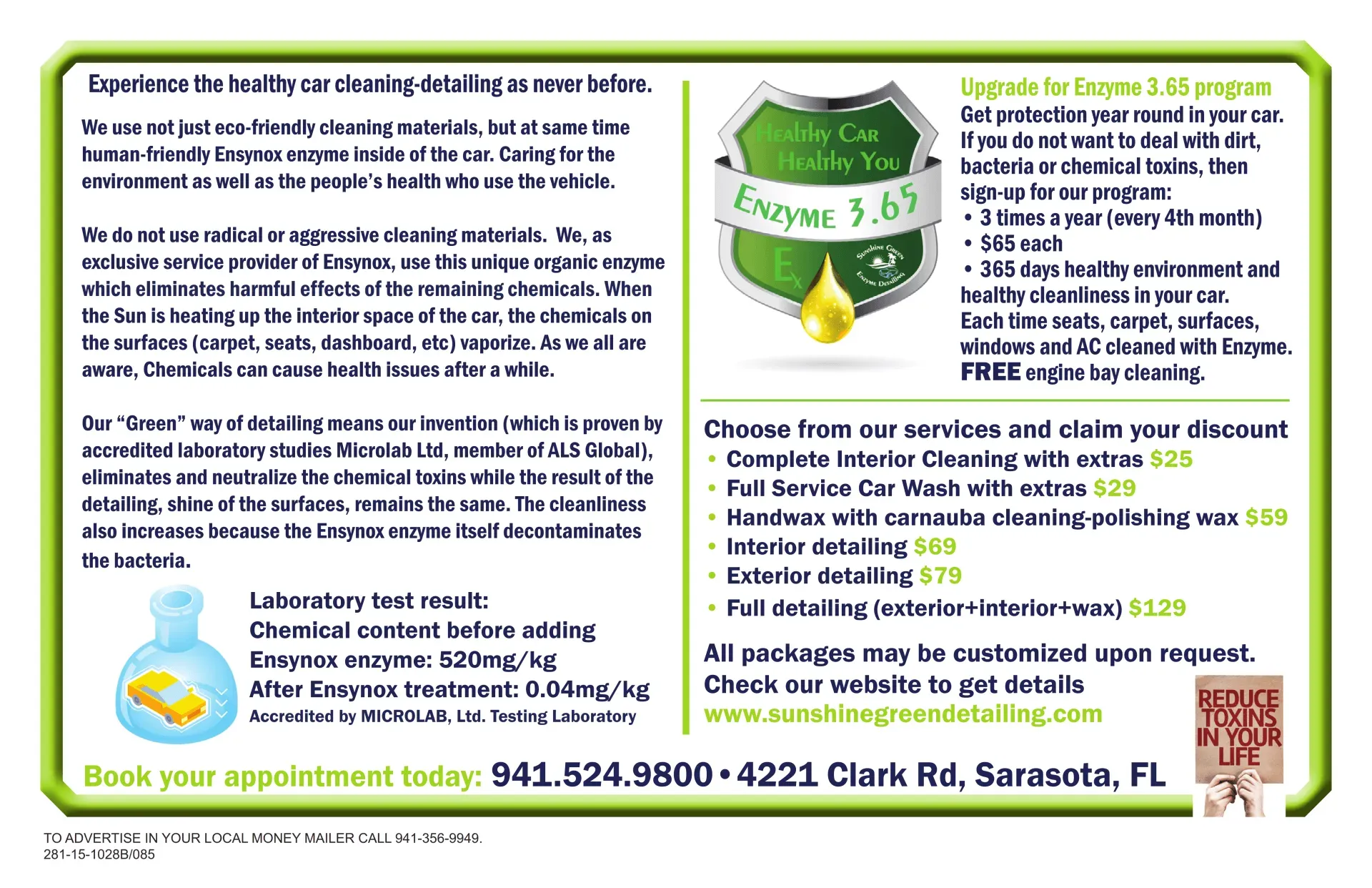 people prefers avoiding chemical toxins and they may choose healthy cleaning-detailing service, then contact us.4