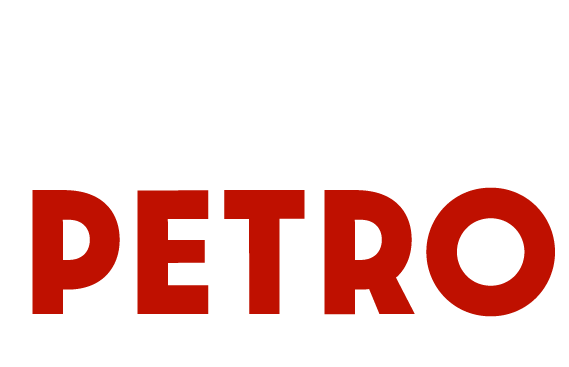 The word petro is written in red on a white background