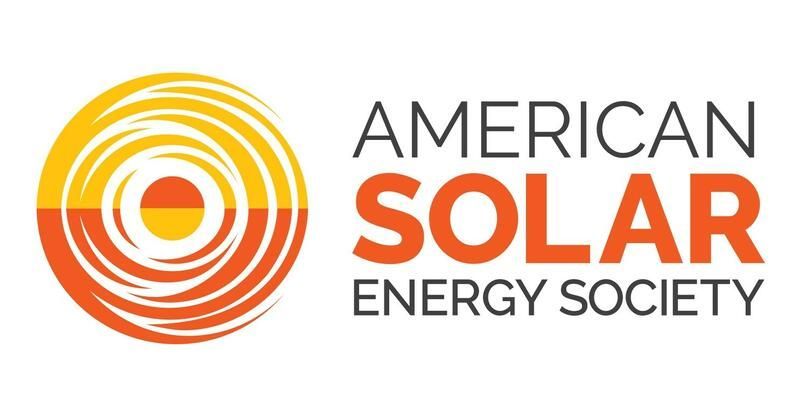 American Solar Energy Society logo with orange sun icon and gray-orange text