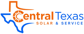 Central Texas Solar & Lighting logo with Texas outline in orange and blue