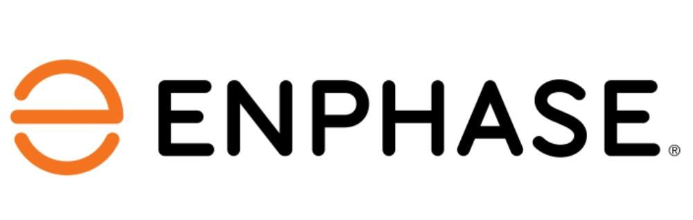 Enphase logo with orange icon and black text on a white background