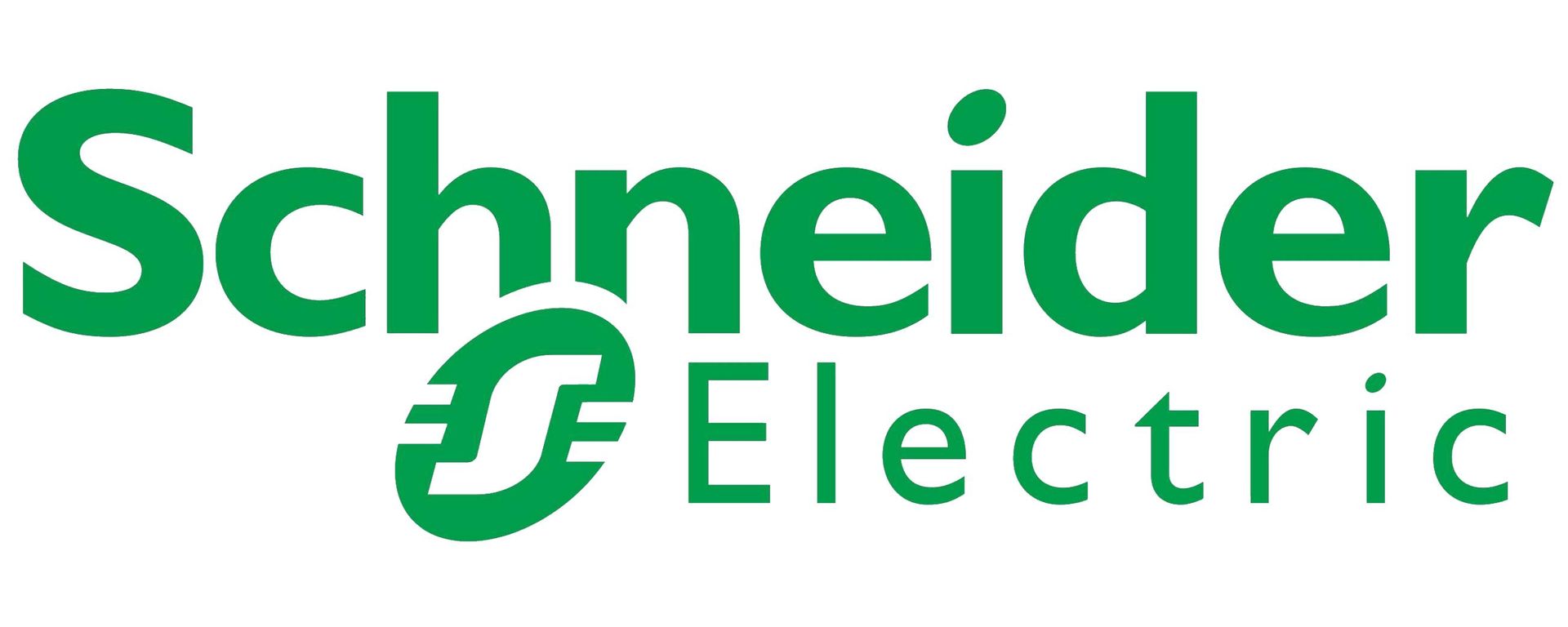 Schneider Electric logo in green text with stylized “SE” emblem