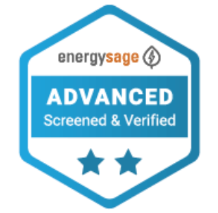 EnergySage Advanced Screened & Verified blue badge with two stars