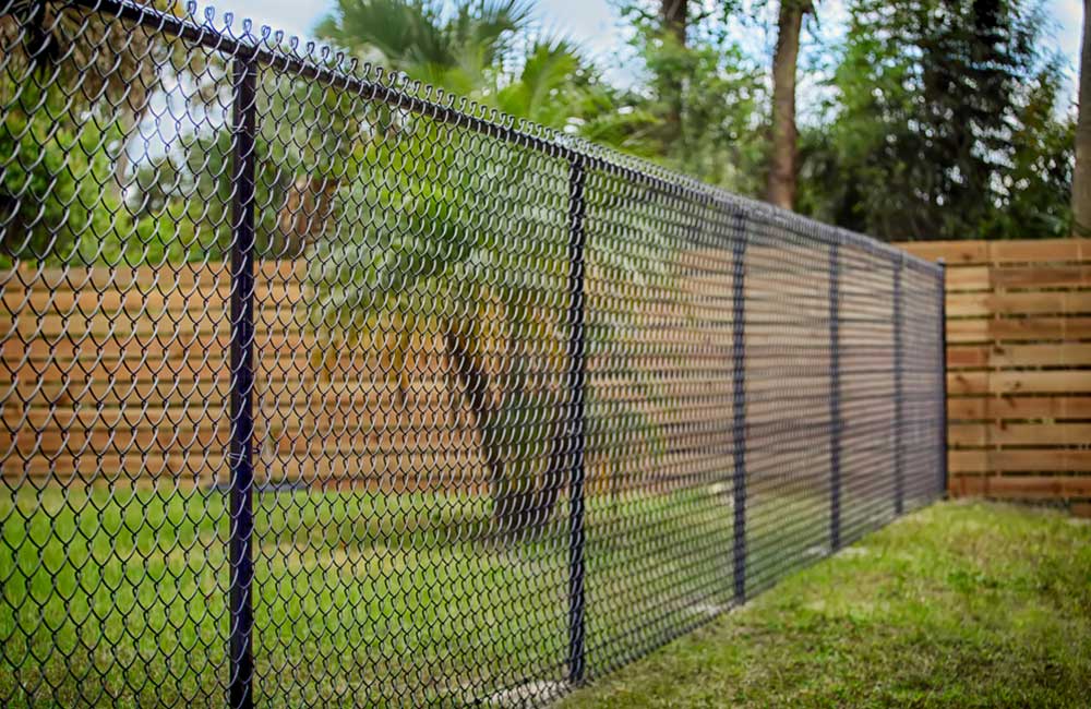 Black chain wire fence in Brisbane