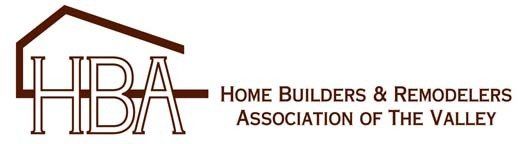 Logo for Home Builders & Remodelers Association of the Valley. Brown house graphic with