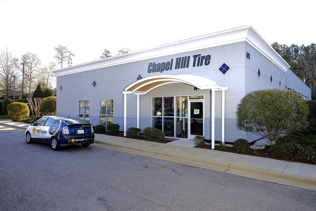 A blue and white building with
