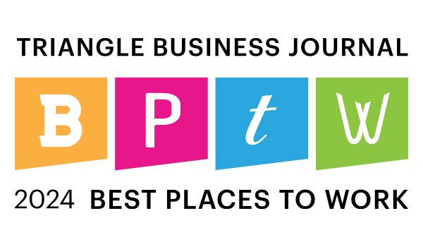 Triangle Business Journal 2024 Best Places to Work logo. Colorful blocks with 