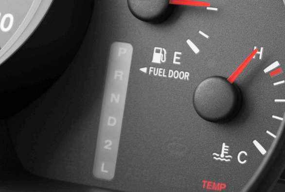 Car dashboard: gear selector in