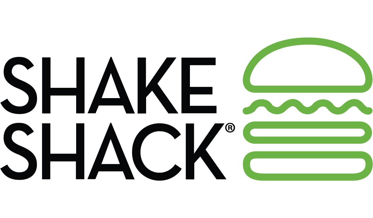 A logo for shake shack with a hamburger on it.