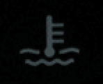 Coolant temperature warning light: thermometer in wavy water.