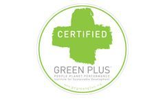 Green Plus certification logo: green cross within a circle, 