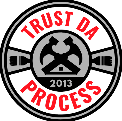 A logo that says trust da process 2013