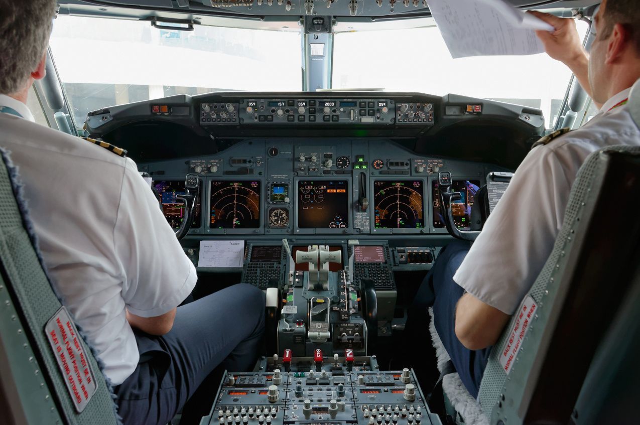 Vy från cockpit i vår Boeing 727 / C40 clipper flygsimulator.